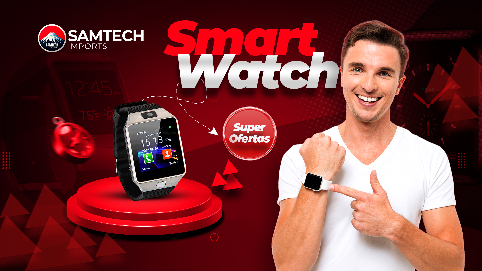 Banner smart watch 1080x1920 vermelho