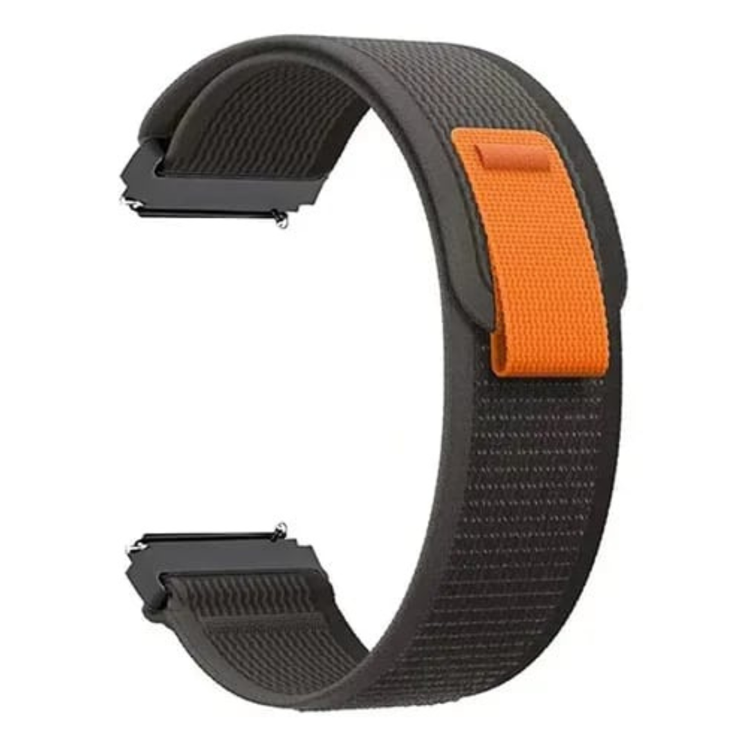 Pulseira nylon 22mm cinza e laranja
