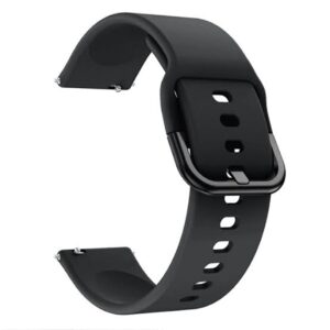 Pulseira silicone preta. 22mm_20mm