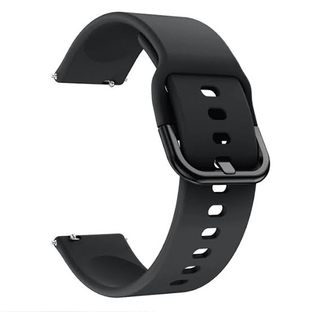 Pulseira silicone preta. 22mm_20mm